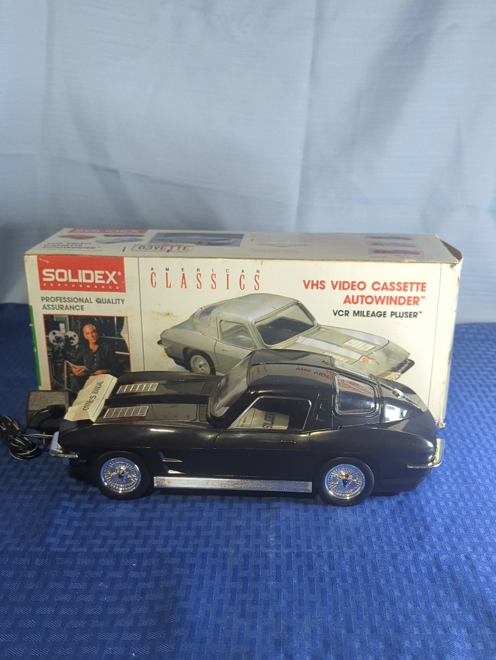 Solid Black Car-Shaped VHS Autowinder with Box